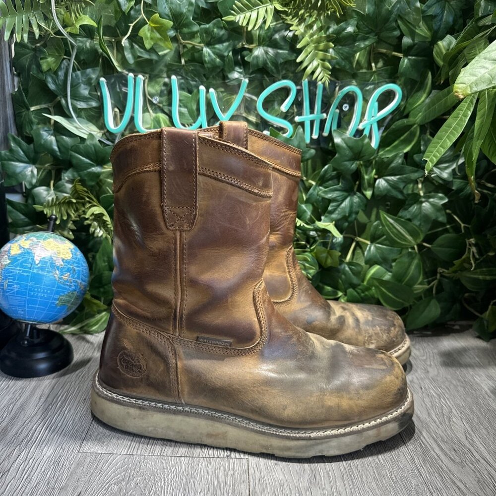 GEORGIA BOOT CORE 37 10" WATERPROOF PULL ON WEDGE BOOTS GB00666 Men Size 11.5